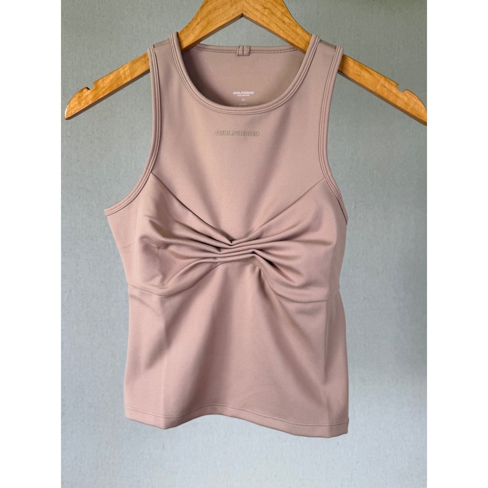 Girlfriend Collective Twist Front Tank Top Mauve Brown Racerback Activewear XS